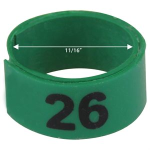 11 / 16" Green plastic bandette (Number 26 to 50)