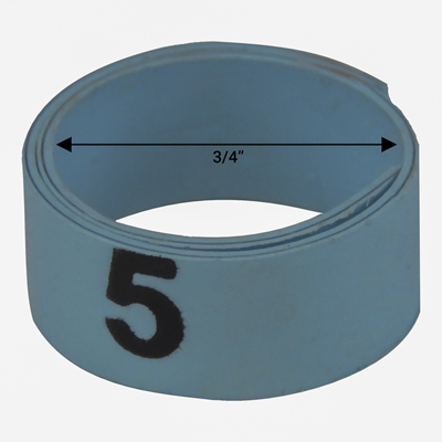 3 / 4" Blue plastic bandette (Number 1 to 25)