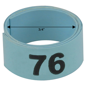 3 / 4" Blue plastic bandette (Number 76 to 100)