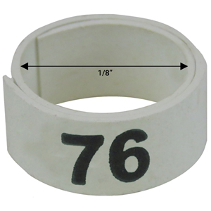 1 / 8" White plastic bandette (Number 76 to 100)