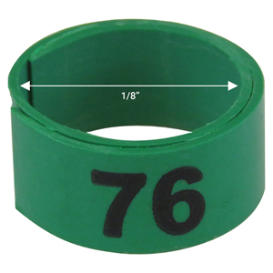 1 / 8" Green plastic bandette (Number 76 to 100)