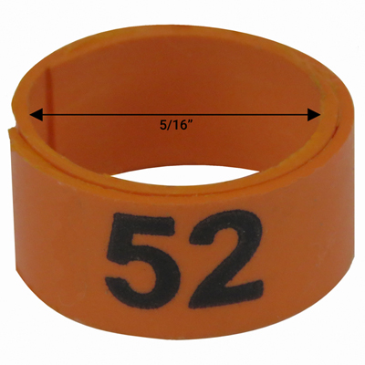 5 / 16" Orange plastic bandette (Number 51 to 75)