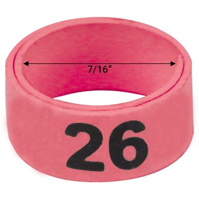 7 / 16" Pink plastic bandette (Number 26 to 50)