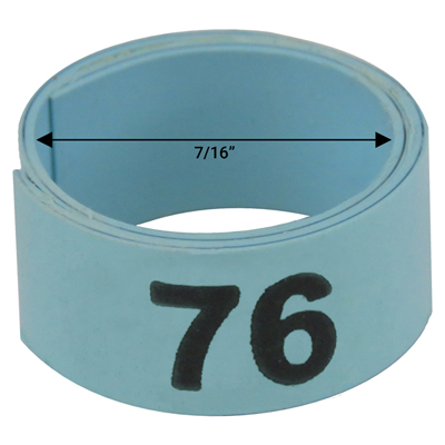 7 / 16" Blue plastic bandette (Number 76 to 100)