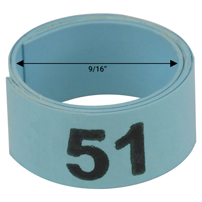 9 / 16" Blue plastic bandette (Number 51 to 75)